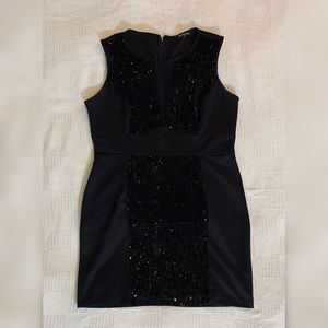 Black sequins mini dress